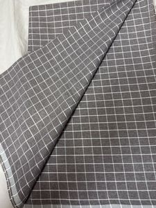 Grey Plaid Linen Fabric