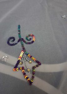 white with Purple partywear stone work sar