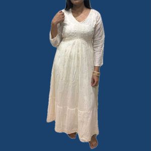 Elegant Off White Ethnic Gown