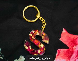Resin Initial Keychain
