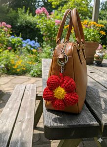 Crochet Flower Bouquet Bag Charm