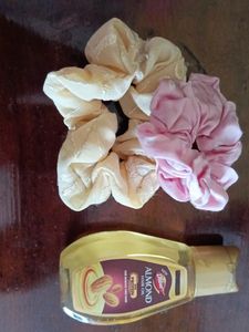 Almond Hair Oil with 2 scrunchies