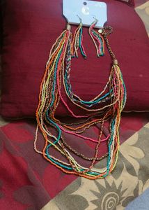 New Antique Beads Necklace Multi Colour