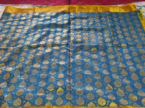 Blue And Green Korvai Kanchipuram Silk Saree