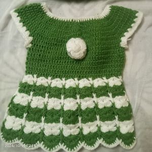 Pure Woollen Handmade Frock With Cap
