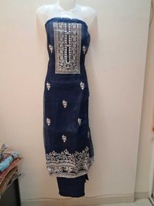 Elegant Navy Blue Kurta Material