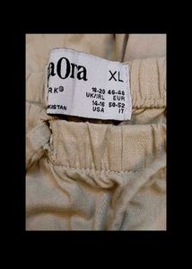 Beige Baggy Cargo Pants