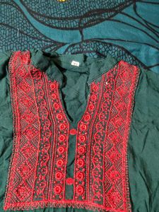 Embroidered Green Tunic