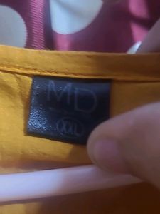 Blue Embroidery Mustard Kurti