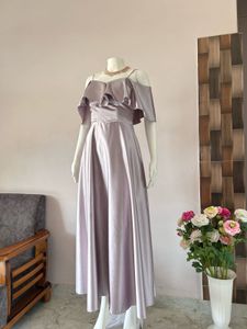 Mild Lavender Satin Gown
