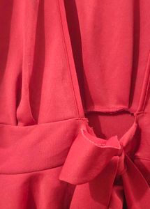 SHIEN Red Tie-Waist Top