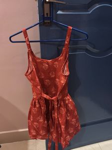 Cute Orange + Red Printed Peplum Tops (Set of 2)