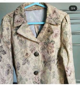 Vintage floral tapestry Shimmer overcoat.