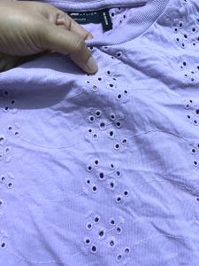 🪻Lilac Eyelet T-Shirt💜