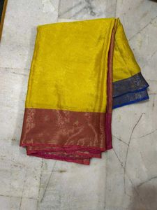 Elegant Yellow & Pink Saree