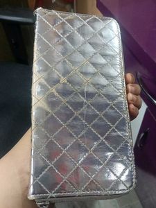 Silver Quilted Wallet