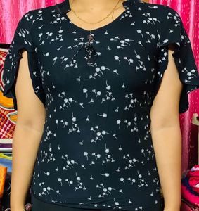 Western Short Top With Prints