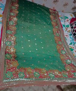 Gujarati Style Saree Sequence Work (Multi)