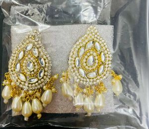 Blue Kundan Style Earrings