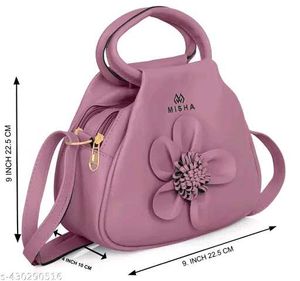 Misha Mauve Flower Handbag