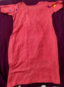 Multicolored Pink Half Sleeves Kurti