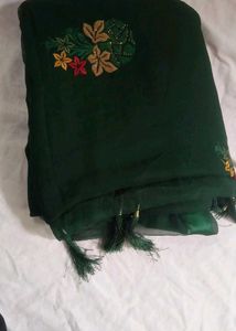 Green Embroidered Saree