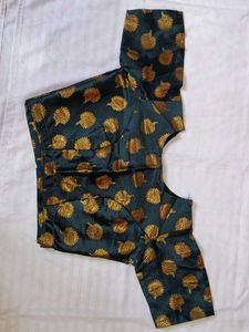 Elegant Grey & Gold Blouse