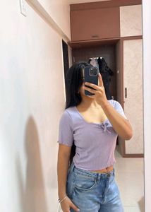 Cute Lavender Crop Top