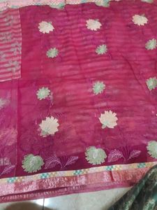Pink Colour Sarri With Blouse