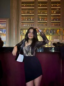 Chic Black Mini Dress with Lace Detail