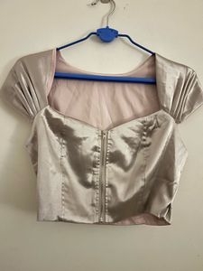 Champagne Silk Cap Sleeve Top