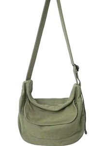 Olive Green Canvas Messenger Bag