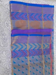 Elegant Purple & Blue Saree
