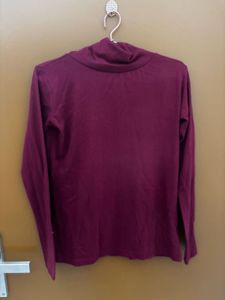 Maroon Turtle Neck Full Sleeve Top