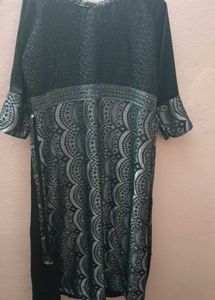 Black Silver A-line Dress.