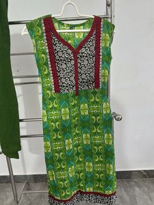 Green Printed Kurta Set