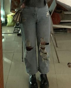 URBANIC Straight Leg Torn Jeans