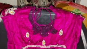 Net Saree With Designer Blouse