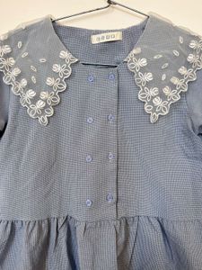 Korean-style Double-Breasted Smock Dress with an O