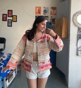 Boho Striped Fringe Jacket