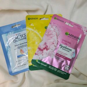 Garnier & Lacto Calamine Sheet Masks