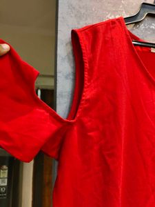 Red Cold Shoulder Dress