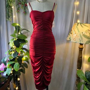 Red Bodycon Midi Dress
