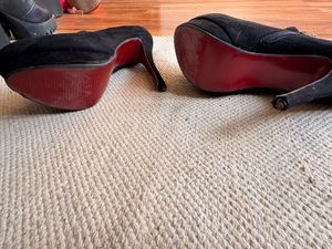 Black Suede Platform Booties
