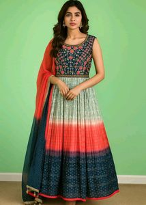 Ombre Ethinc Floor Touching Gown