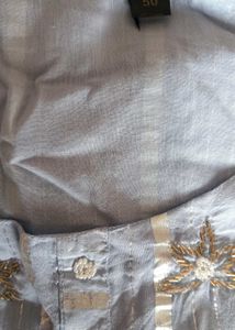 Blue Cotton Ethnic Long Gown