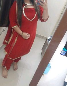 Red Kurta Set WITHOUT DUPTAAA