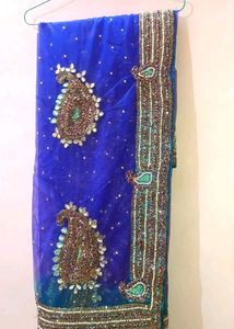 Blue Heavy Net Saree💙