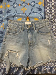 Distressed Denim Shorts