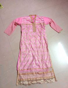Pink & Gold Embellished Kurti